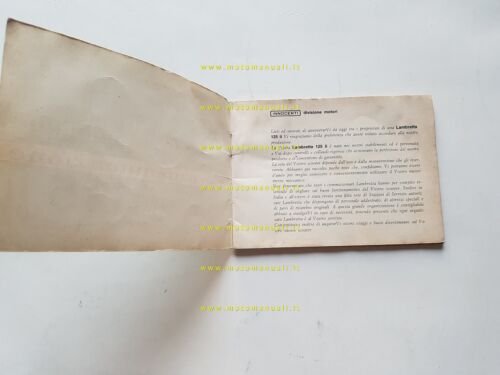 Innocenti Lambretta 125 Li 3° Serie 1964 manuale uso manutenzione …
