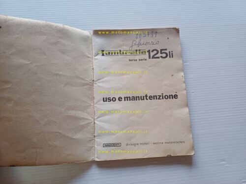 Innocenti Lambretta 125 LI 3a Serie 1962 manuale uso manutenzione …