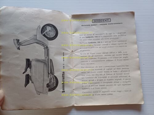 Innocenti Lambretta 125 LI 3a Serie 1962 manuale uso manutenzione …