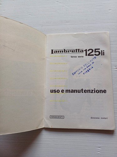 Innocenti Lambretta 125 LI 3a Serie 1963 manuale uso manutenzione …