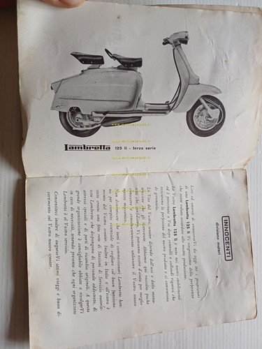 Innocenti Lambretta 125 LI 3a Serie 1963 manuale uso manutenzione …