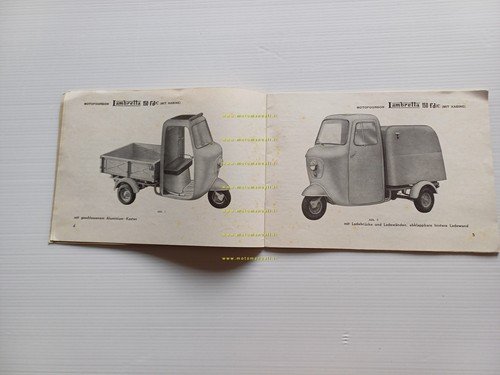 Innocenti Lambretta 150 fd/c motocarro 1958 manuale uso originale TESTO …