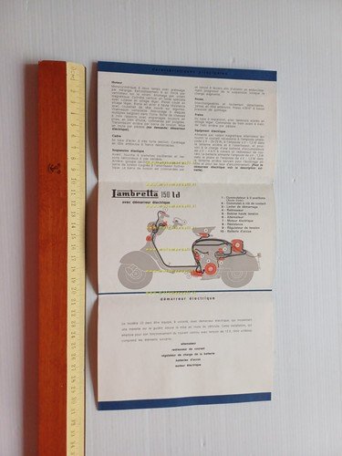 Innocenti Lambretta 150 LD Avviamento Elettrico 1956 depliant FRANCESE originale