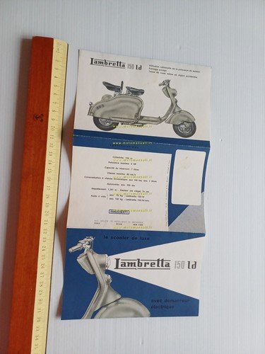 Innocenti Lambretta 150 LD Avviamento Elettrico 1956 depliant FRANCESE originale