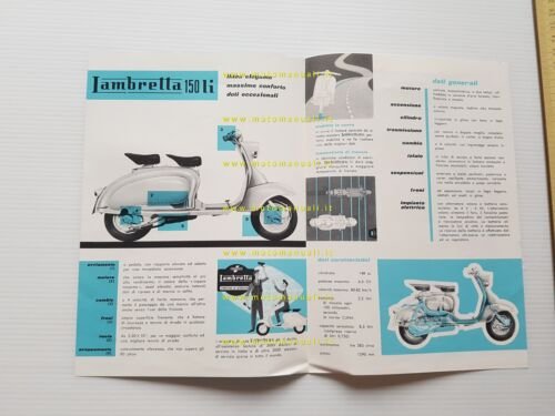 Innocenti Lambretta 150 LI 1958 depliant italiano originale