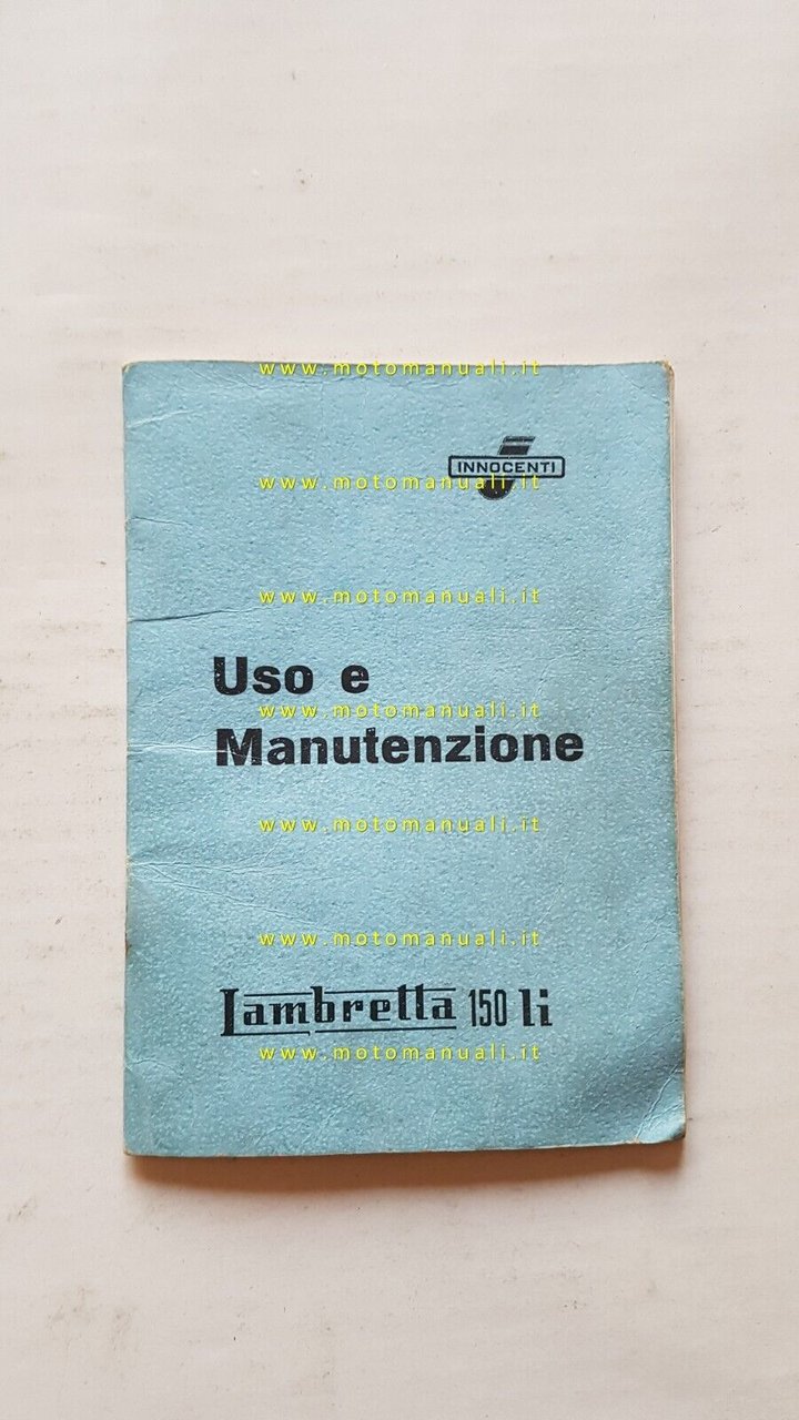 Innocenti Lambretta 150 LI 1958 manuale uso manutenzione libretto originale
