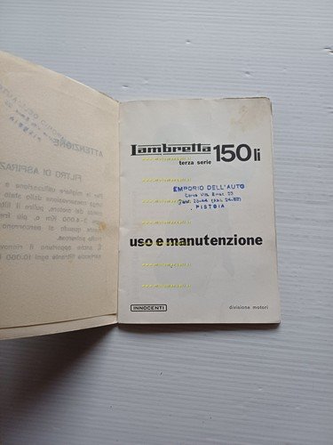 Innocenti Lambretta 150 LI 3a Serie 1962 manuale uso manutenzione …