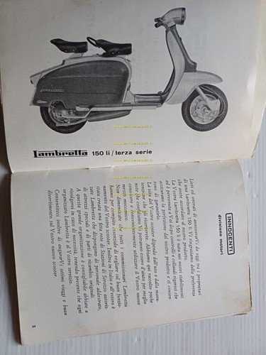Innocenti Lambretta 150 LI 3a Serie 1962 manuale uso manutenzione …