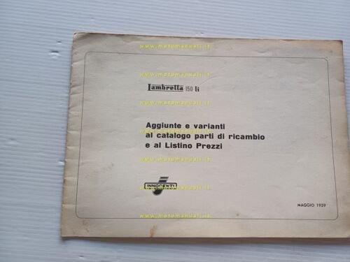 Innocenti Lambretta 150 LI AGGIORNAMENTO 1959 catalogo ricambi originale