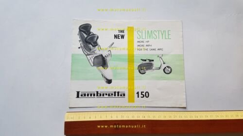Innocenti Lambretta 150 LI Slimstyle 1959 depliant originale INGLESE