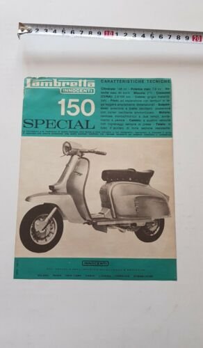 Innocenti Lambretta 150 Special 1962 depliant originale scooter brochure