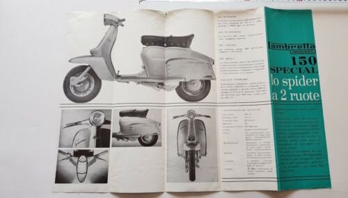 Innocenti Lambretta 150 Special 1963 depliant originale ITALIANO epoca brochure