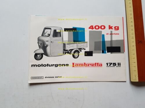 Innocenti Lambretta 175 Li motocarro 1962 depliant originale