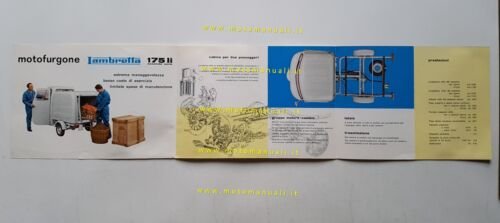 Innocenti Lambretta 175 Li motocarro 1962 depliant originale