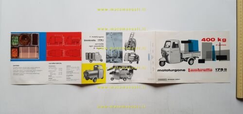 Innocenti Lambretta 175 Li motocarro 1962 depliant originale