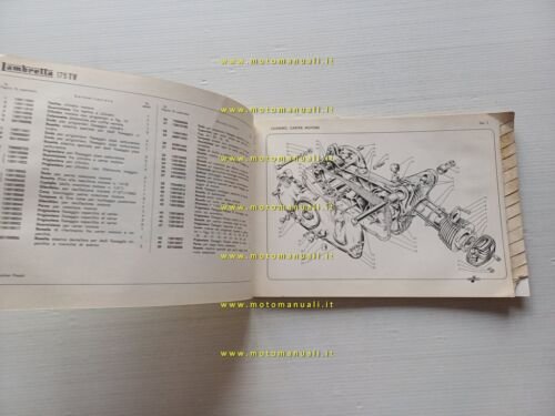 Innocenti Lambretta 175 TV 1958 catalogo ricambi originale spare parts …