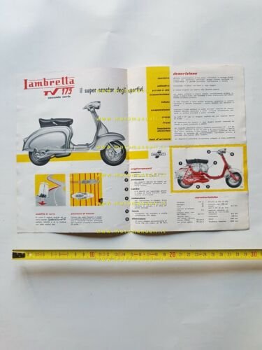 Innocenti Lambretta 175 TV 1959 depliant scooter originale epoca