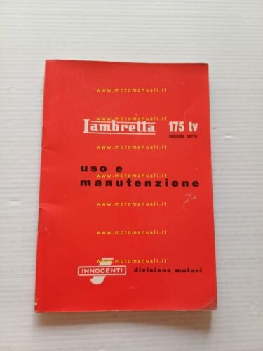 Innocenti Lambretta 175 TV 2a S.1959 manuale uso manutenzione libretto …