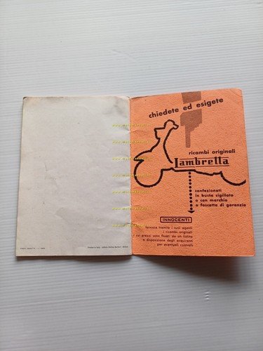 Innocenti Lambretta 175 TV 2a serie 1959 manuale uso manutenzione …