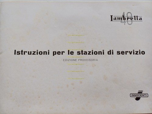 Innocenti Lambretta 48 manuale officina riparazione italiano ORIGINALE