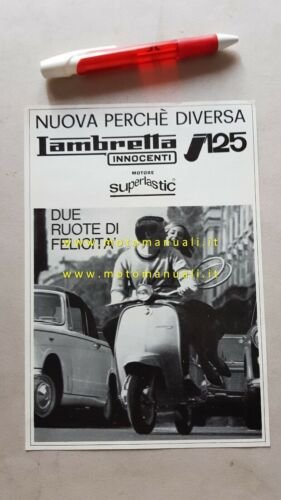 Innocenti Lambretta j 125 1964 depliant scooter originale genuine brochure