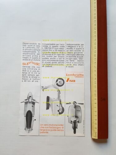 Innocenti Lambretta J 50 1964 depliant originale scooter brochure prospekt