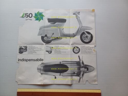 Innocenti Lambretta J 50 1965 depliant originale ITALIANO
