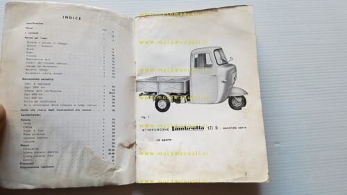 Innocenti Lambretta Li 175 2a serie motocarro 1963 manuale uso …