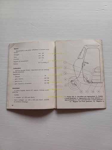 Innocenti Lambretta Li 175 motocarro 1959 manuale uso manutenzione originale