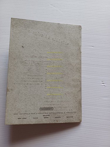 Innocenti Lambretta Li 175 motocarro 1959 manuale uso manutenzione originale