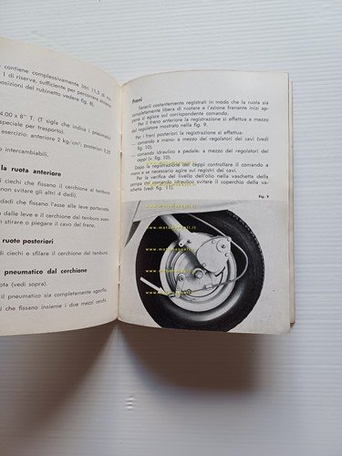 Innocenti Lambretta Li 175 motocarro 1959 manuale uso manutenzione originale