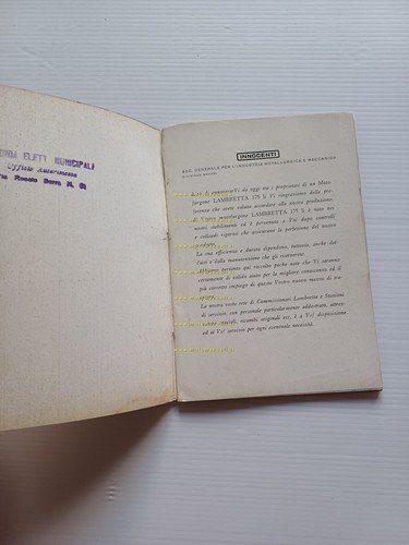 Innocenti Lambretta Li 175 motocarro 1960 manuale uso manutenzione originale