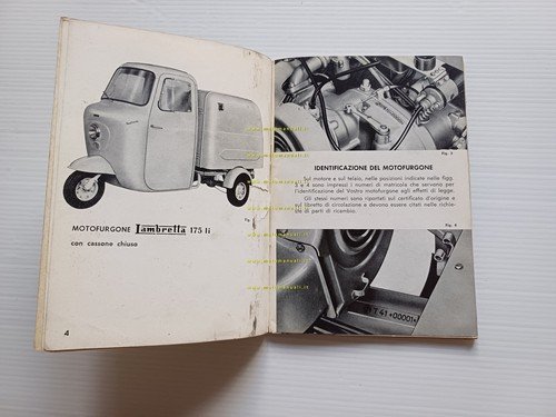Innocenti Lambretta Li 175 motocarro 1960 manuale uso manutenzione originale