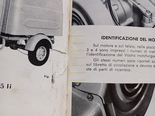 Innocenti Lambretta Li 175 motocarro 1960 manuale uso manutenzione originale