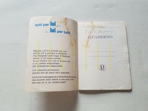 Innocenti Lambretta LUI quaderno scolastico promozionale originale no depliant