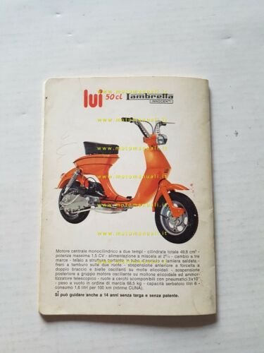 Innocenti Lambretta LUI quaderno scolastico promozionale originale no depliant