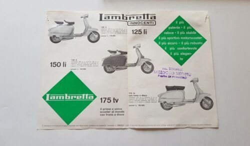 Innocenti Lambretta produzione 1963 depliant originale ITALIANO epoca brochure