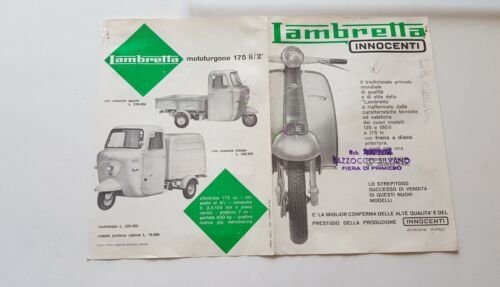 Innocenti Lambretta produzione 1963 depliant originale ITALIANO epoca brochure