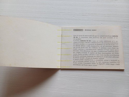 Innocenti Lambretta X 150 Special 1966-67 manuale uso manutenzione originale