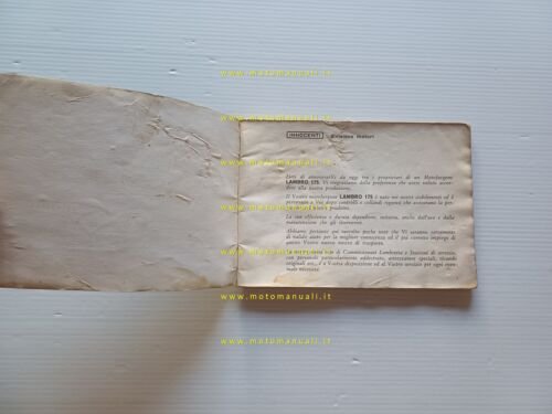 Innocenti Lambro 175 motocarro 1964 manuale uso manutenzione libretto originale
