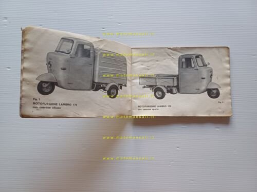 Innocenti Lambro 175 motocarro 1964 manuale uso manutenzione libretto originale