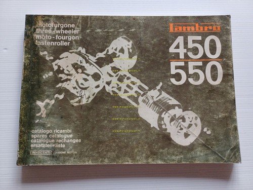 Innocenti Lambro 450 - 550 1965 motocarro catalogo ricambi originale