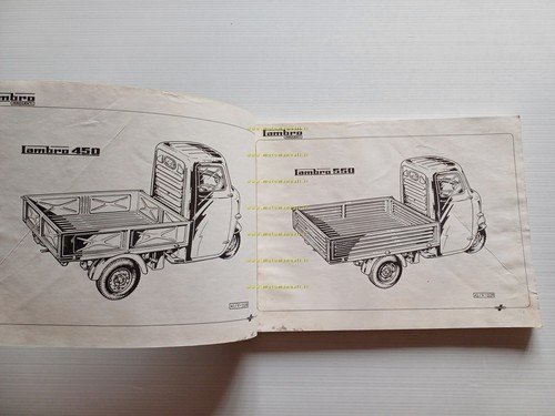 Innocenti Lambro 450 - 550 1965 motocarro catalogo ricambi originale