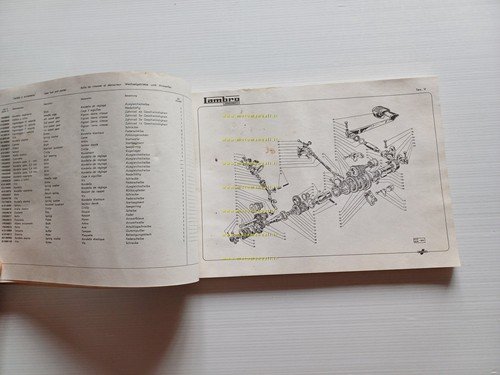 Innocenti Lambro 450 - 550 1965 motocarro catalogo ricambi originale