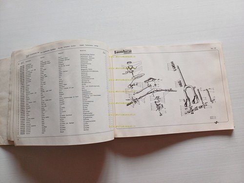 Innocenti Lambro 450 - 550 1965 motocarro catalogo ricambi originale
