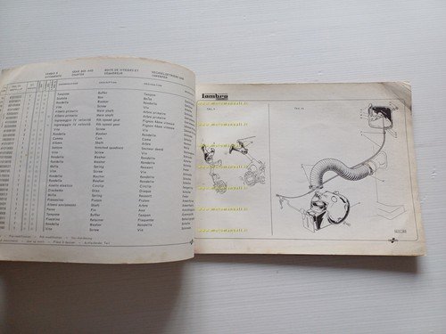 Innocenti Lambro 450-550 1967 catalogo ricambi originale -supplemento Lambro 550