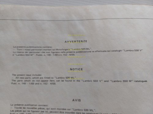 Innocenti Lambro 500 ML 1969 (varianti 550 V-550 M) catalogo …