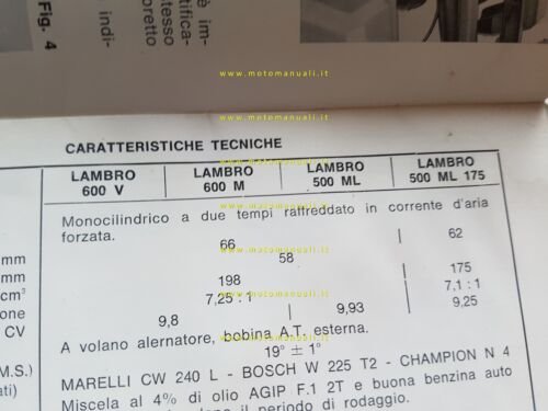 Innocenti Lambro 600 V-M - 500 ML 1970 manuale uso …