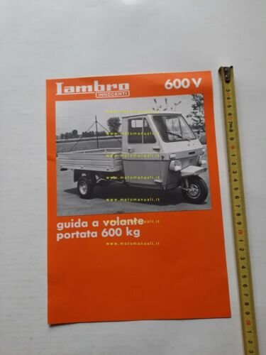 Innocenti Lambro 600 V motocarro depliant originale ITALIANO brochure