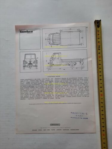 Innocenti Lambro 600 V motocarro depliant originale ITALIANO brochure